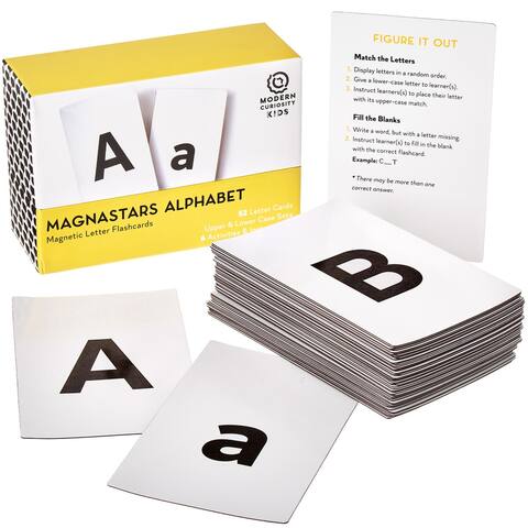 Magnastars Alphabet Flashcards - White - 6x2x1.5 in