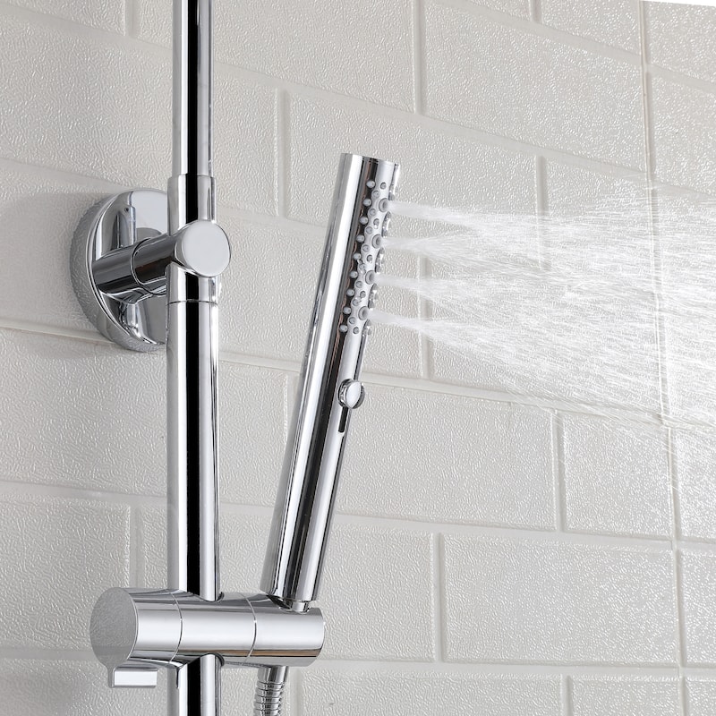 38"H 6 in Exposed Rain Shower Set With Handheld Shower (Valve Not Included)