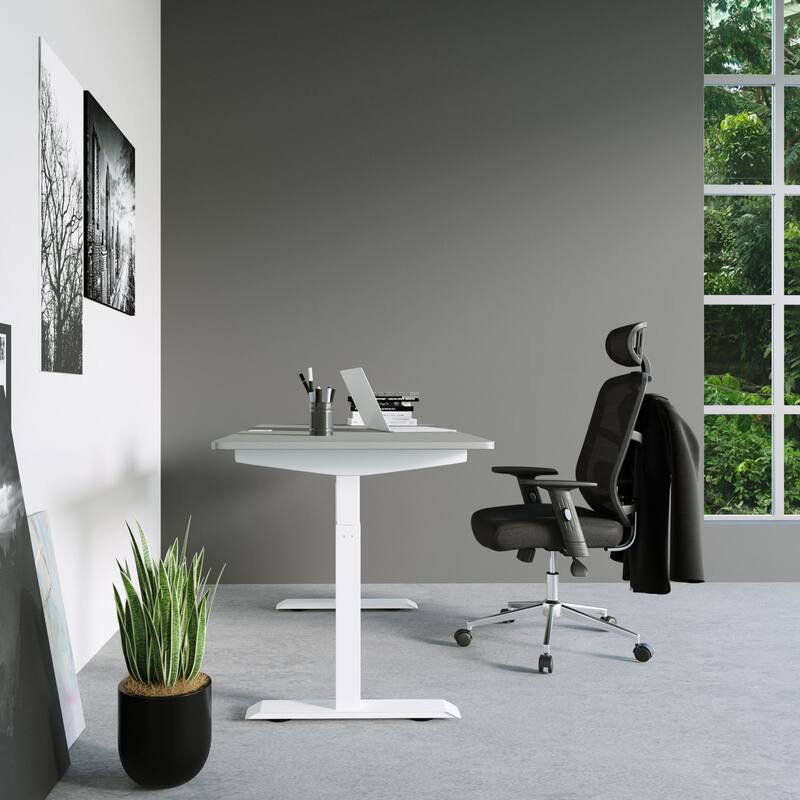 3.5' Black High Back Executive Mesh Office Chair Arms Lumbar Support