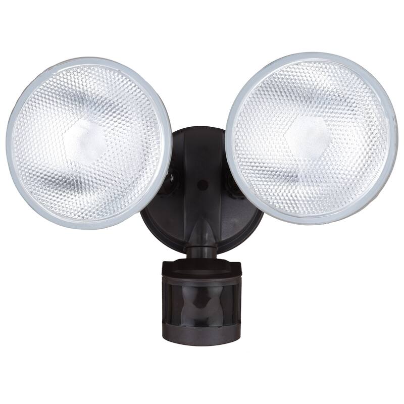 Motion Sensor Dusk to Dawn Outdoor Security Flood Light - 2 Adjustable Light Heads - 4 Modes