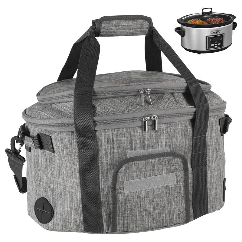 Slow Cooker Carrying Bag Fit for 6-8QT Slow Cooker, Grey