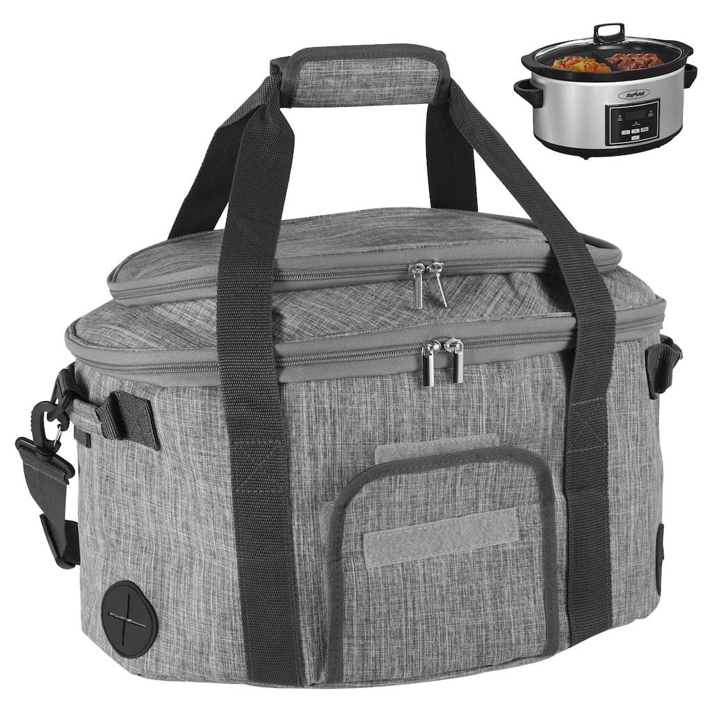 Slow Cooker Carrying Bag Fit for 6-8QT Slow Cooker, Grey