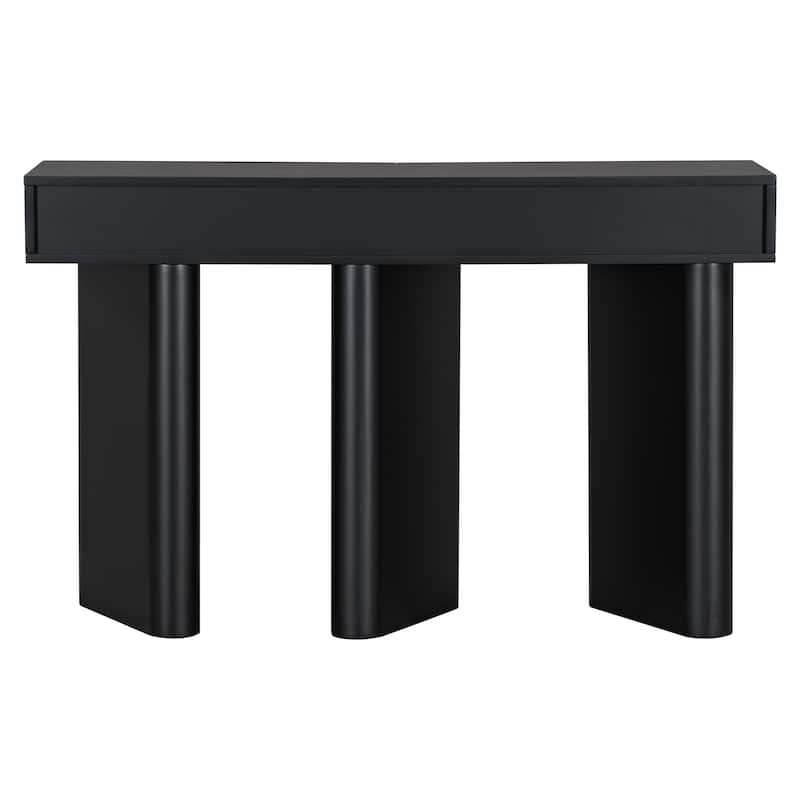 47.6" Modern Painted Entryway Table with 2 Curved Drawers,Space-Saving Hallway Table with Geometric Legs