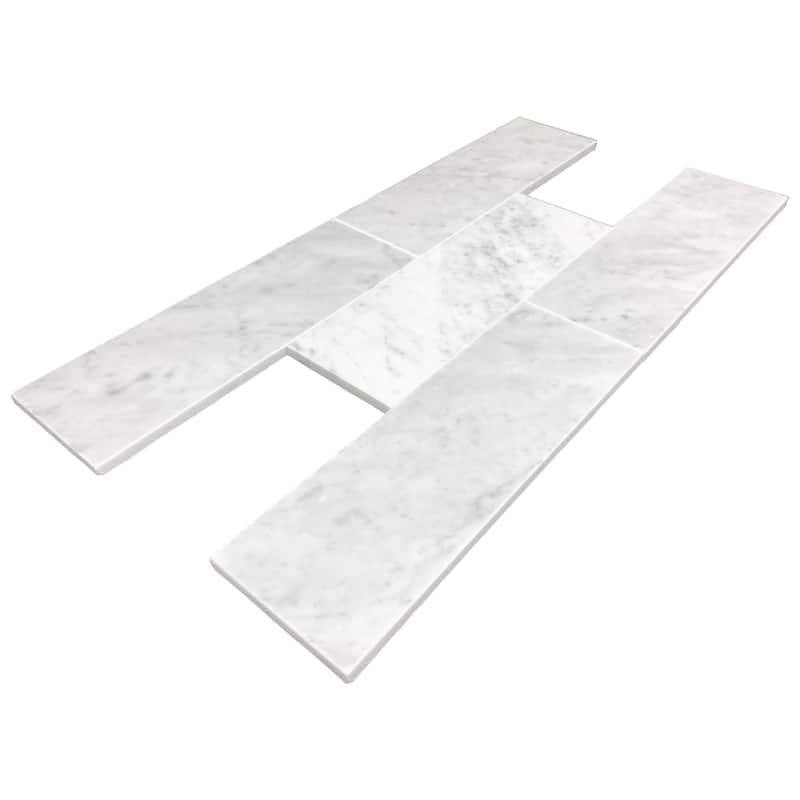 Carrara Marble 3" x 9" Polished Tile
