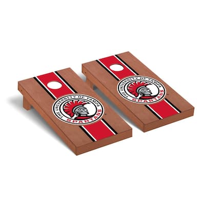 University of Tampa Spartans Cornhole Board Set - Rosewood Stained Striped Wooden