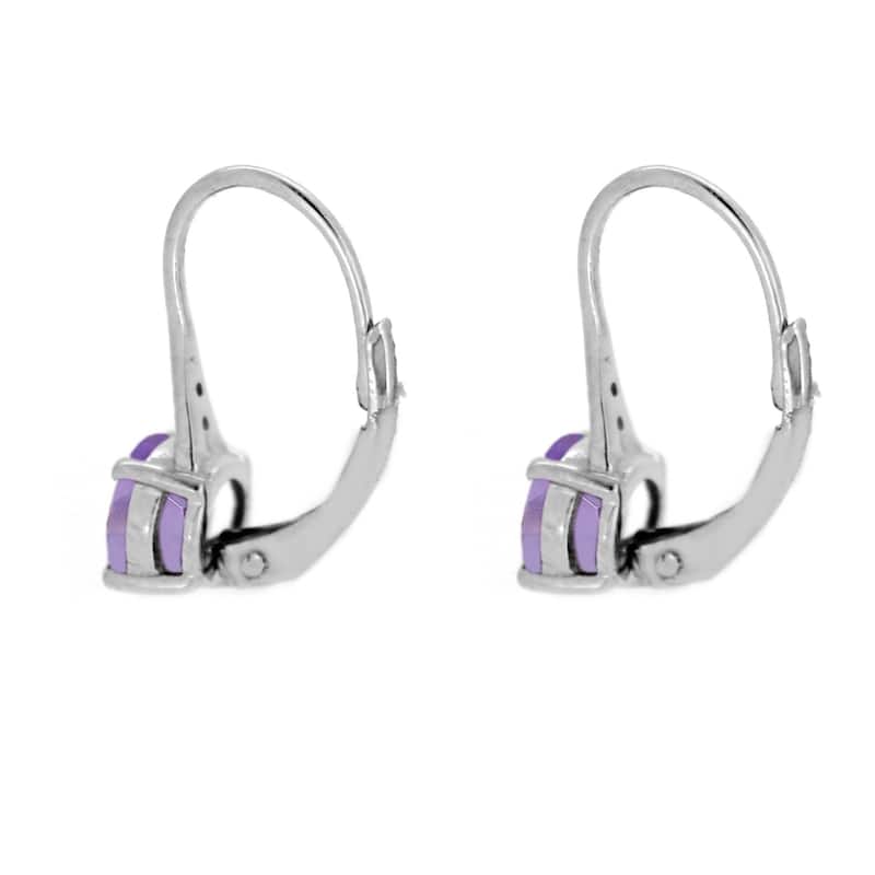 925 Sterling Silver Brazilian Amethyst and Diamond Earrings