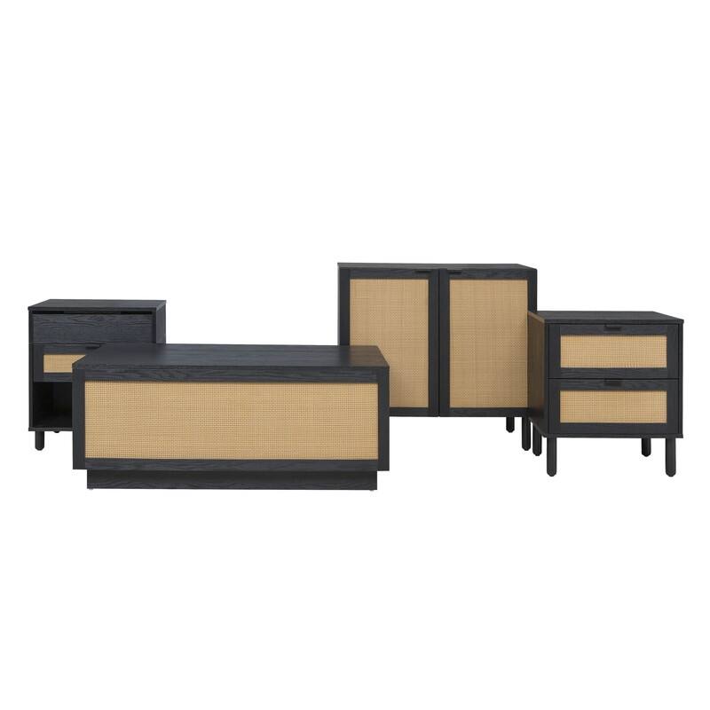 Orre Brown and Black Cabinet 2 Door