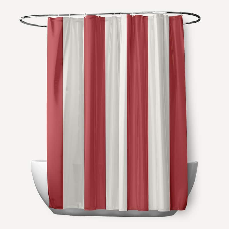 Graduated Stripe Shower Curtain - Ligonberry Red