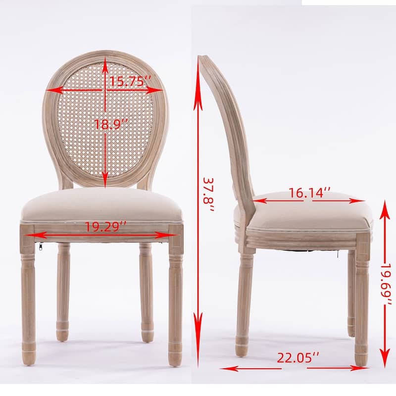 French Style Solid Wood Dining Chair Set of 2