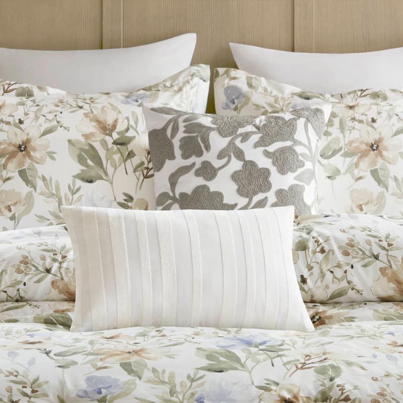 Harbor House Blue Herbal 5 Piece Cotton Sateen Print Duvet Set