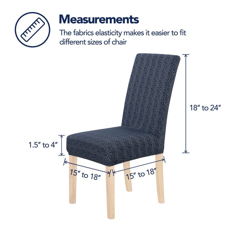Stretch Jacquard Spandex Chair Covers 6 Pieces - 18x18x24 Inch