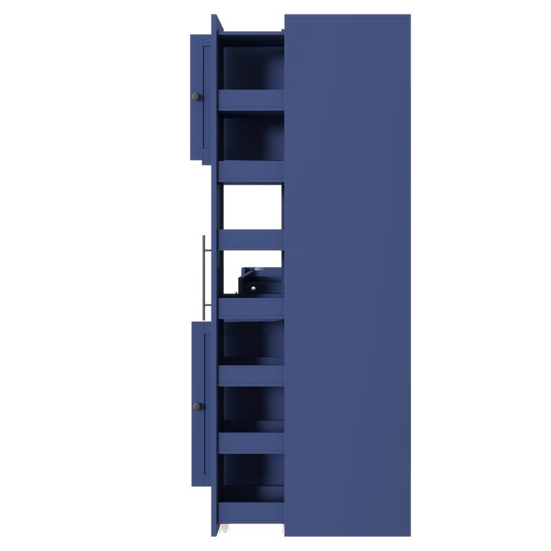 52.8" Buffet Cabinet with Hutch - Kitchen Pantry Storage with Pull-Out Side Cabinet, Shelves & Drawers - Sideboard Cupboard