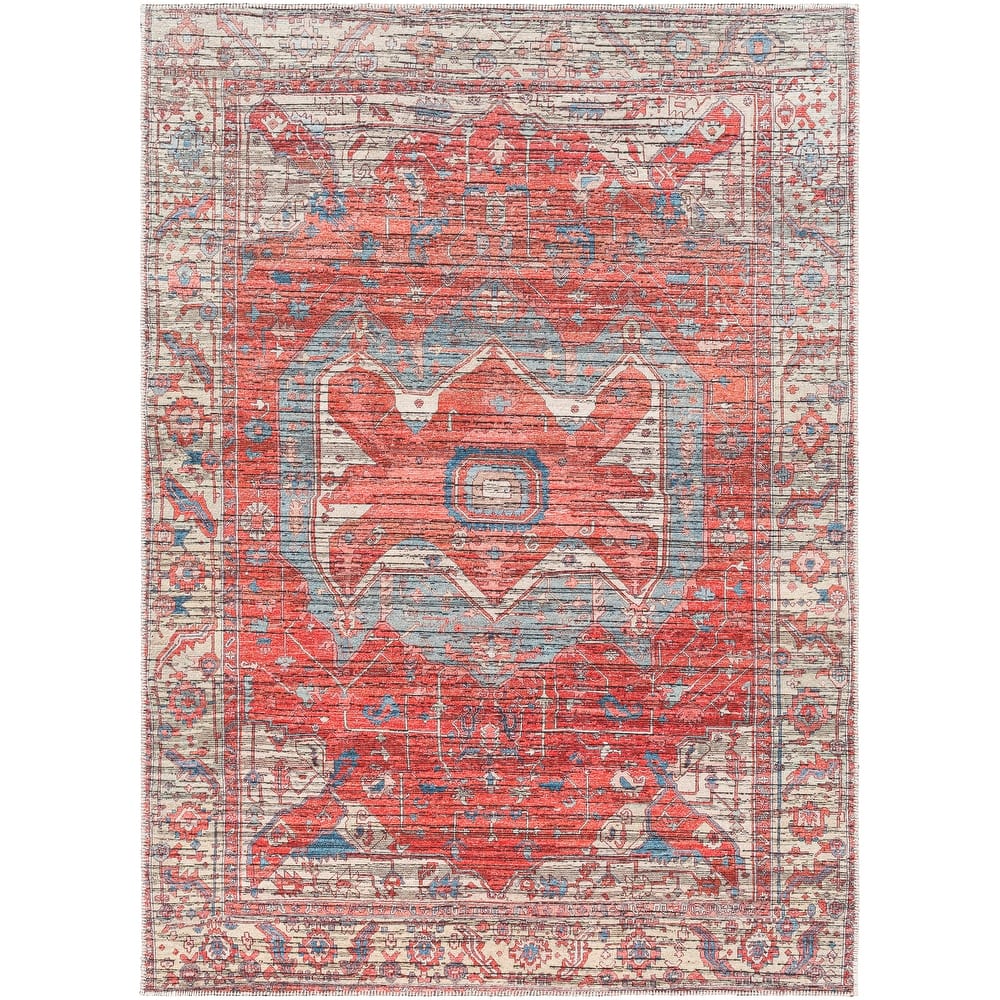 Livabliss Nolita Bold Medallion Machine Washable Area Rug