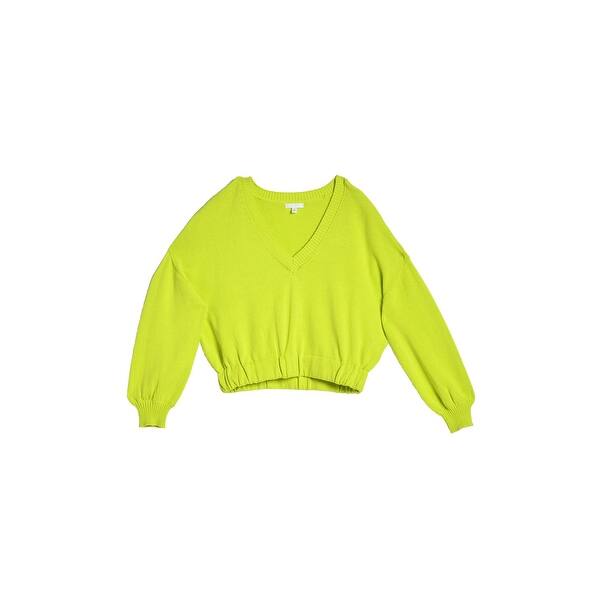 Abound women/'s yellow ribbed knit dolman textured pullover sweater size Medium