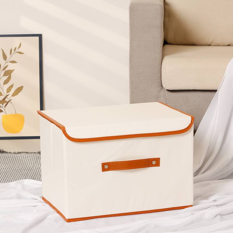Storage Cube, Fabric Storage Bin with Handles and Lid for Shelves Closet, 1 Pcs Collapsible Storage Basket for Organizing Cloth