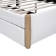 preview thumbnail 18 of 20, Gray Full Upholstered Platform Bed w/ Supporting Feet and Twin Trundle