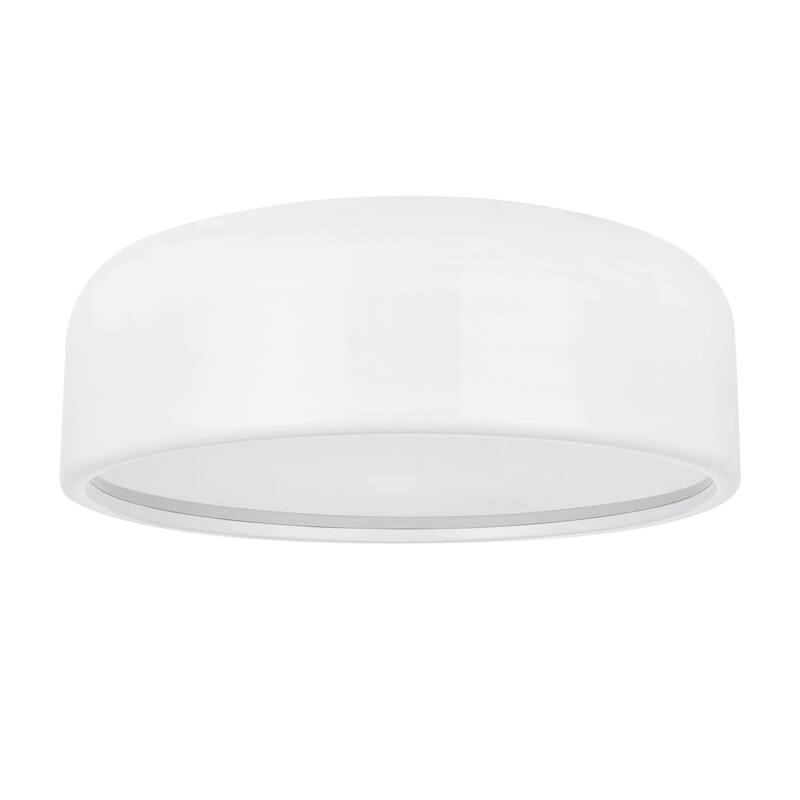 Campton 3 Light Drum Shade Flush Mount With White Finish