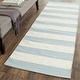 preview thumbnail 52 of 148, SAFAVIEH Handmade Montauk Caspian Stripe Cotton Flatweave Rug 2'3" x 11'7" - Sky Blue/Ivory