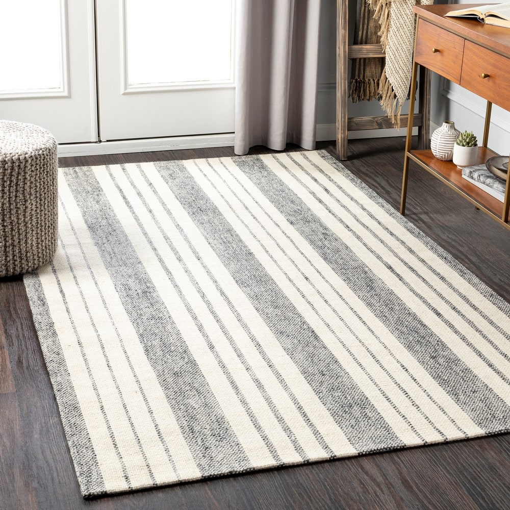 Livabliss Jina Handmade Cottage Striped Wool & Viscose Area Rug
