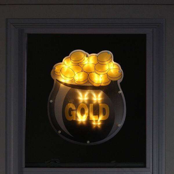Shop 12 Led Lighted Irish St Patrick S Day Pot Of Gold Window