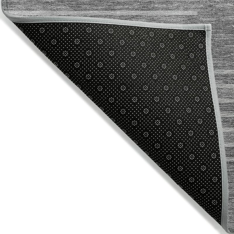 Machine Washable Indoor/ Outdoor Modern Stripe Chantille Rug