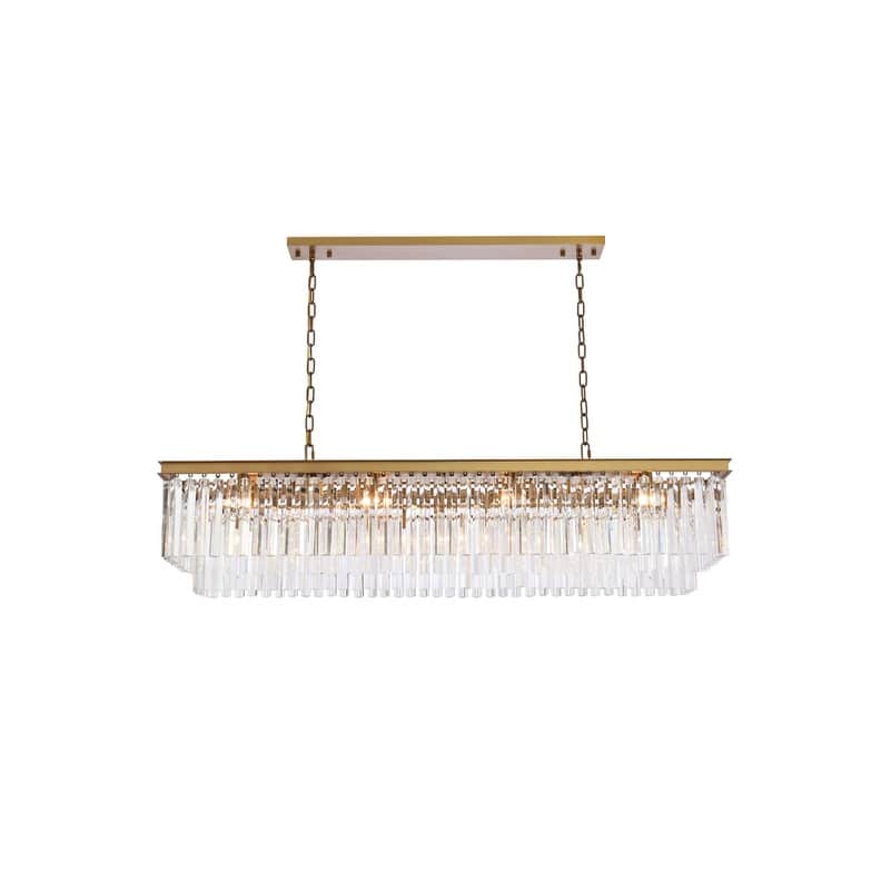 Indigo Home rectangle crystal chandelier in satin gold