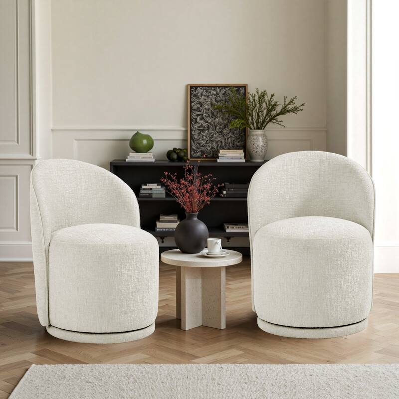 Modern Armless 360-Degree Swivel Dining Chair Barrel Chair