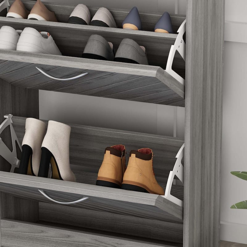 22.4"W Three Drawers Shoe Storage Cabinet,Fold-out Drawer