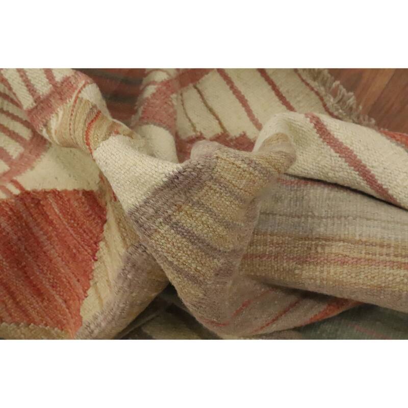 Hand Woven Oriental 100% Wool Carpet Southwestern Tribal Multi-Colored Kilim Area Rug - 8' 11'' X 6' 0''