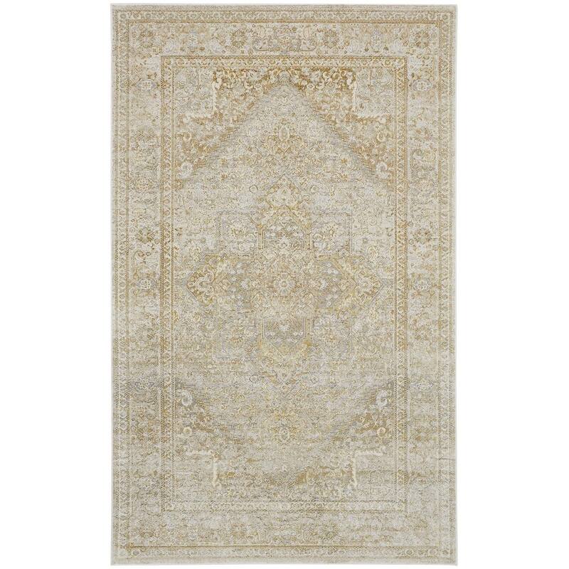Zimeg Floral Traditional Non Skid Woven Area Rug By HomeRoots - 4' x 6'