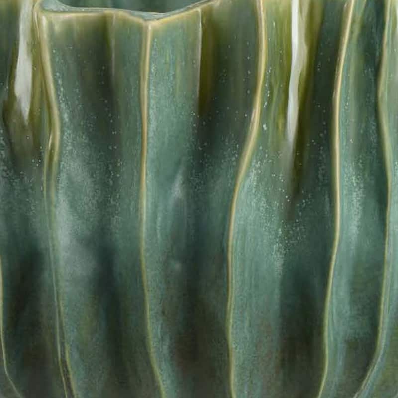 Esam Decorative Planter, Textured Ceramic Body, 19 Inch Dark Blue