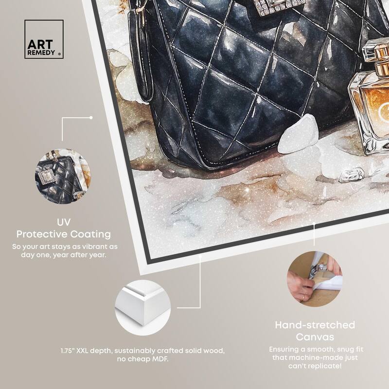Trinkets and White Floral Canvas by Art Remedy