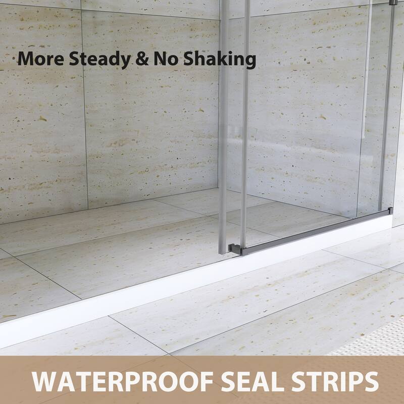 60" x 76" Sliding Frameless Shower Door - 60'' x 0.31'' x 76''