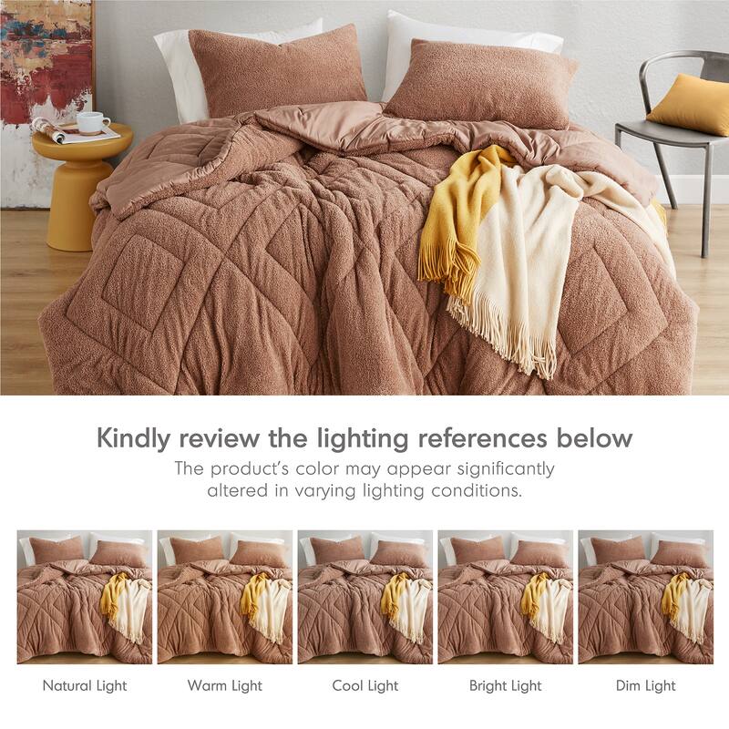 Chelsea Square Kyla Double Diamond Quilted Teddy Comforter Set