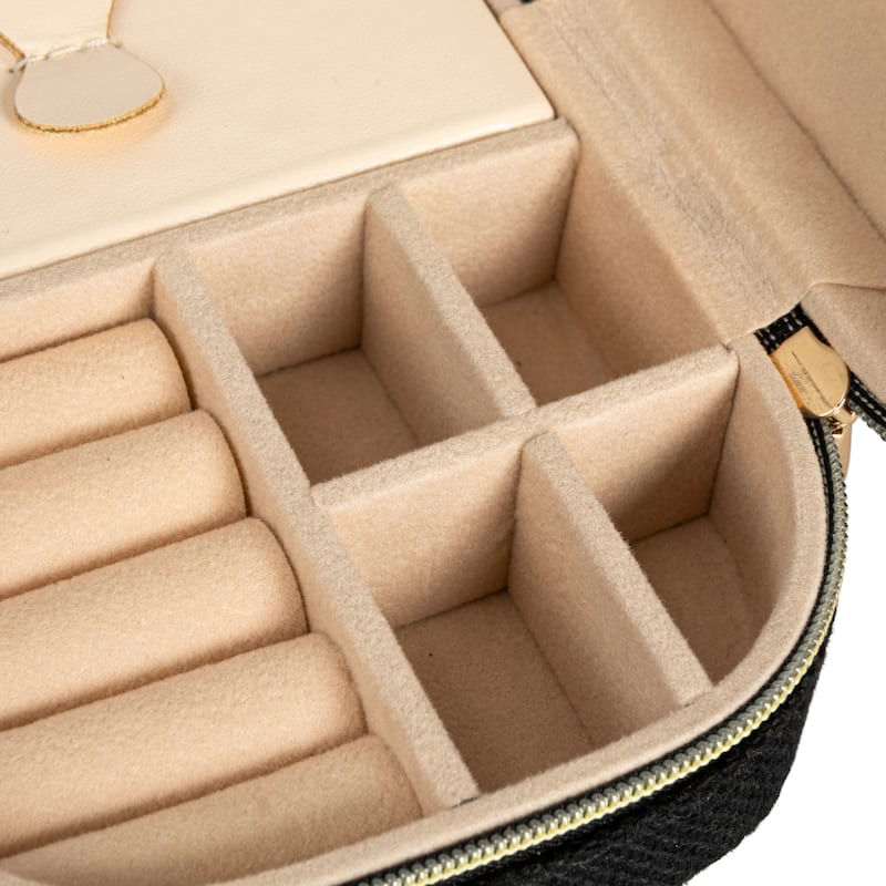 Household Essentials Fabric Travel Jewelry Organizer Box - 5.0"L x 3.8"W x 2.0"H