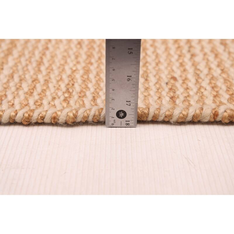 ECARPETGALLERY Braided Weave Palas Denizli Ivory, Tan Rug - 5'3 x 7'8