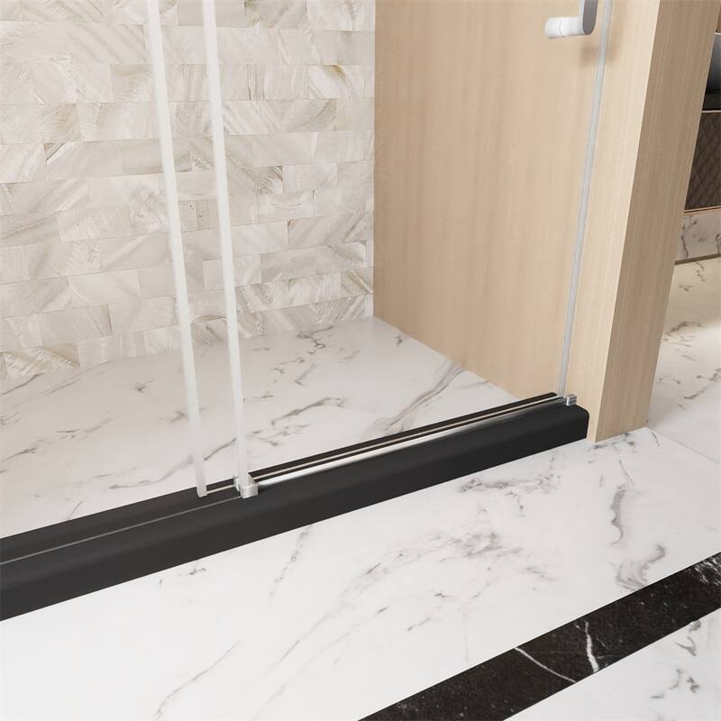 Frameless Single Sliding Shower Door 56-60 "W x 76" H,1/4 "(6 mm)
