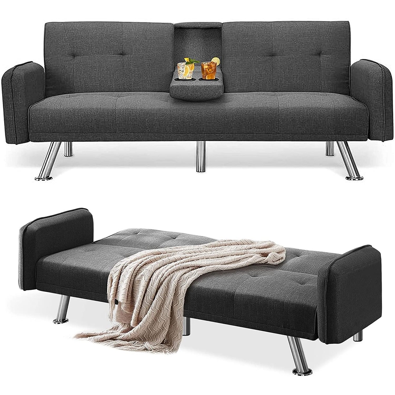 2 person couch with cup deals holders