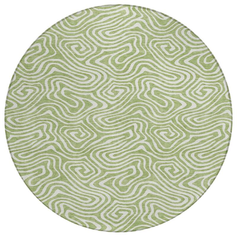 Machine Washable Indoor/ Outdoor Modern Trance Chantille Rug
