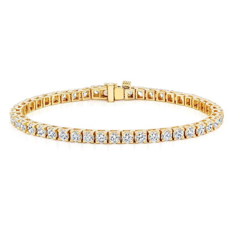 Auriya 10 carat TW Round Diamond Tennis Bracelet 14k Gold 9-inch - Yellow