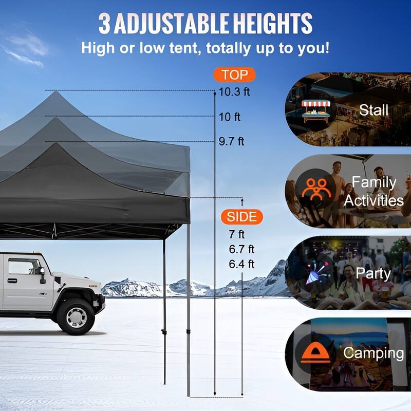 PVC Outdoor Patio Gazebo Tent with Sidewalls and Roller Bag