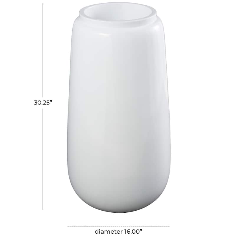 Resin Tall and Wide Floor Vase - White - Roche River Decor