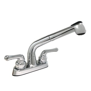 AquaPlumb Two Handle Laundry Sink Faucet with Pull-Out Sprayer - Bed ...