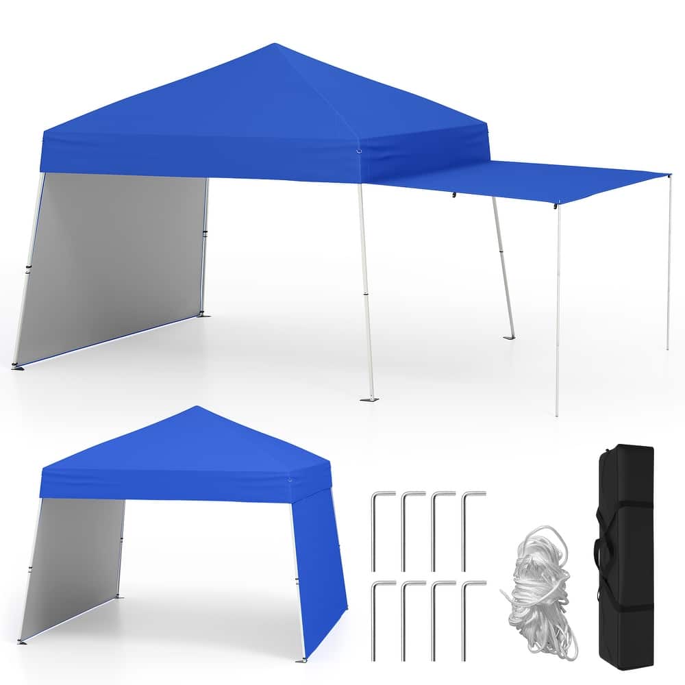Gymax 14 X 9.2 FT Pop up Canopy Tent w/ 2 Convertible Sidewalls to
