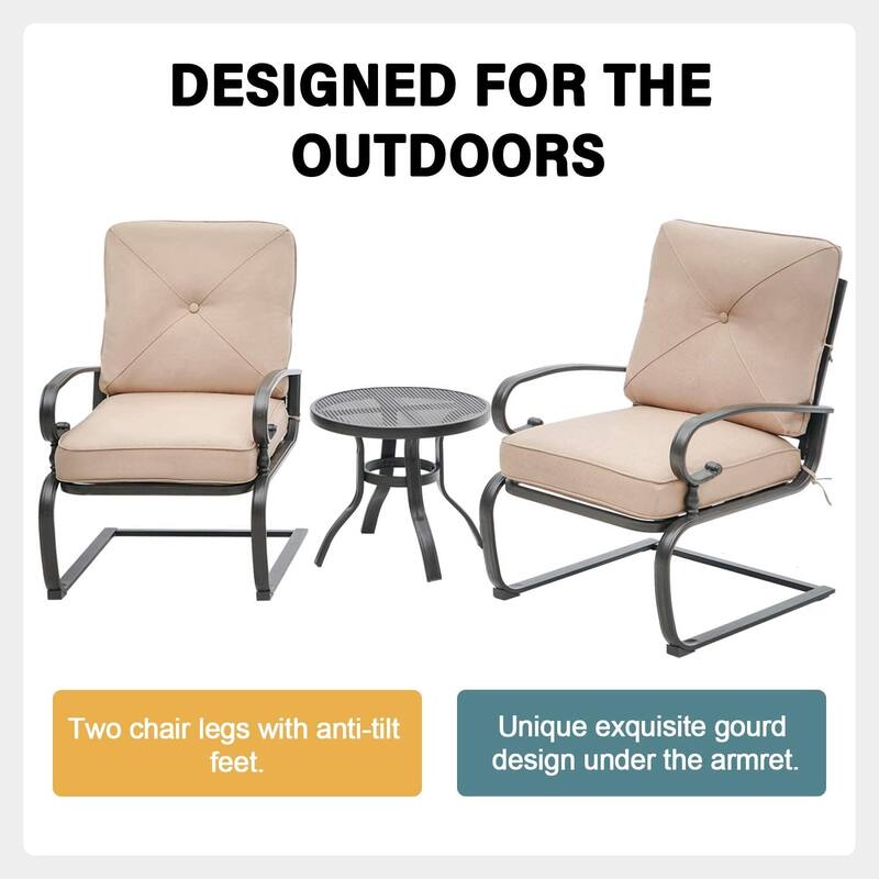 Nista 3-piece Outdoor Spring Metal Bistro Set by Havenside Home