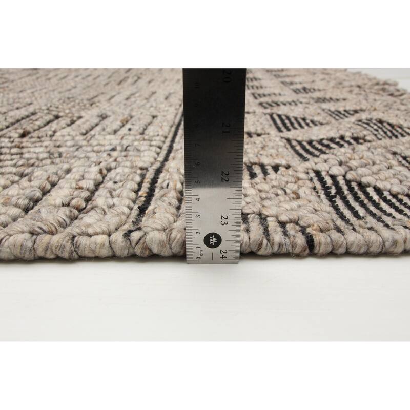 ECARPETGALLERY Braid weave Sienna Taupe Wool Rug - 5'4 x 7'2