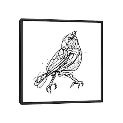 iCanvas "Chin Up - Cute Little Bird Jackson Pollock Style Drawing" by OLena Art Framed
