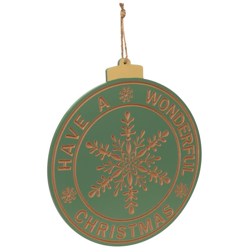 Have a Wonderful Christmas Round Ornament Shaped Wall Sign - 17.5"