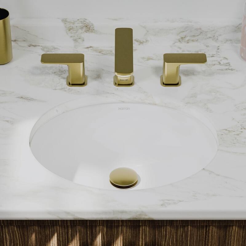 Karran Valera 18" Oval Undermount Vitreous China Bathroom Sink in White