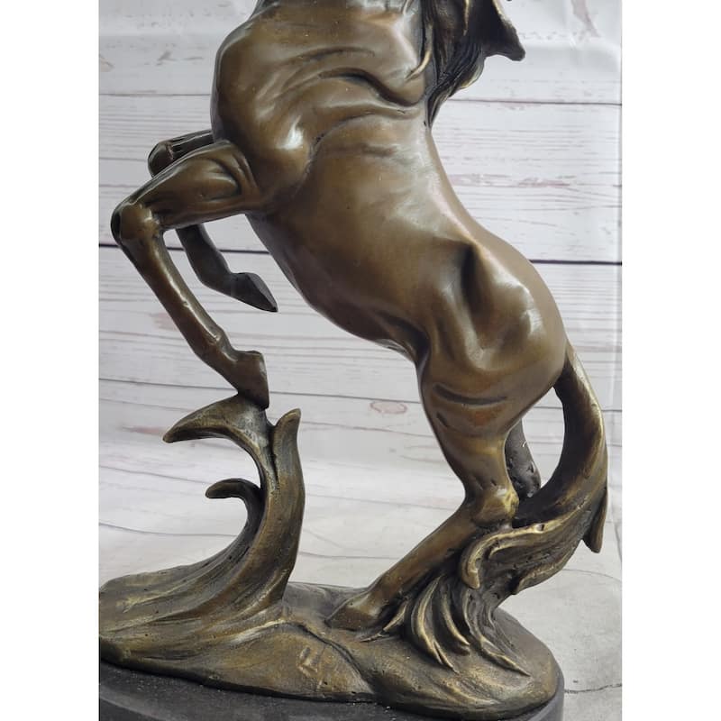 Rearing Horse Bronze Sculpture Statue Equestrian Stables Country Western Decor